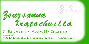 zsuzsanna kratochvilla business card